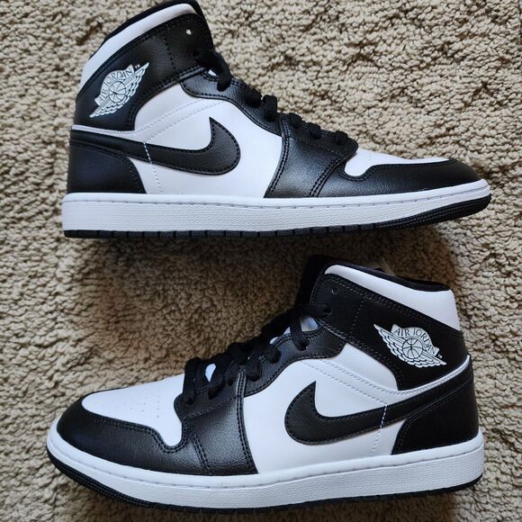 Wmns Air Jordan 1 Mid Panda Pre-Owned Sz 12 - Picture 2 of 8